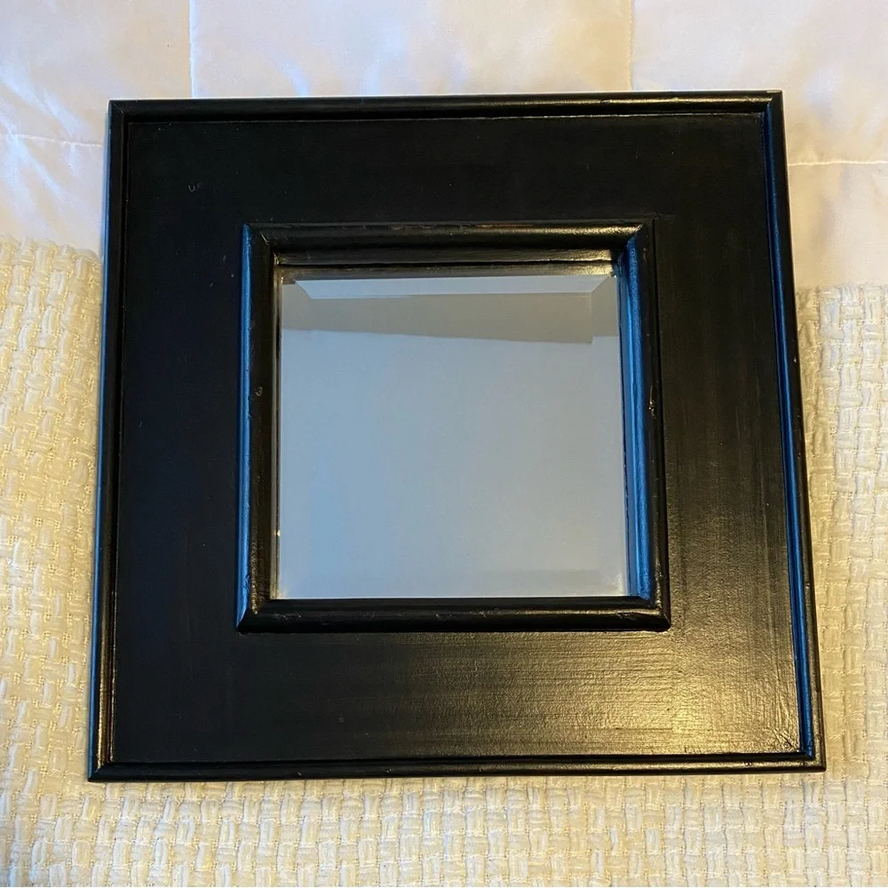 Mirror Square Dark Brown Wood Stained Frame 16x16